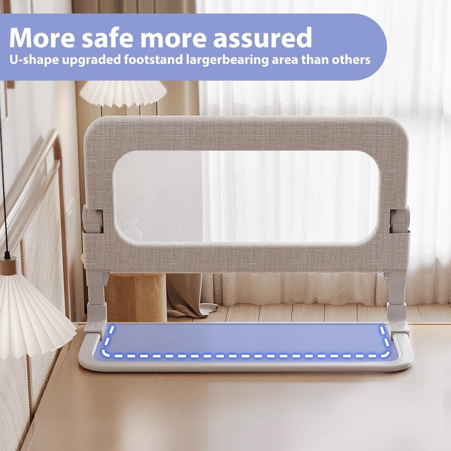 Barandilla protectora de cama para bebé – Riel de cama para niños pequeños, tamaño Queen, matrimonial, King, cama individual, litera, altura ajustable y plegable, portátil, barandilla lateral de