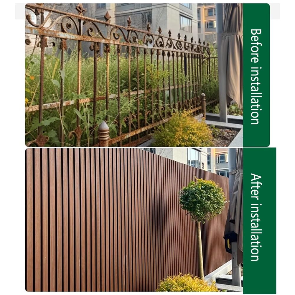 zktoermn Lamellenzaun Für Die Terrasse, Zaunelemente Aus Verbundwerkstoff