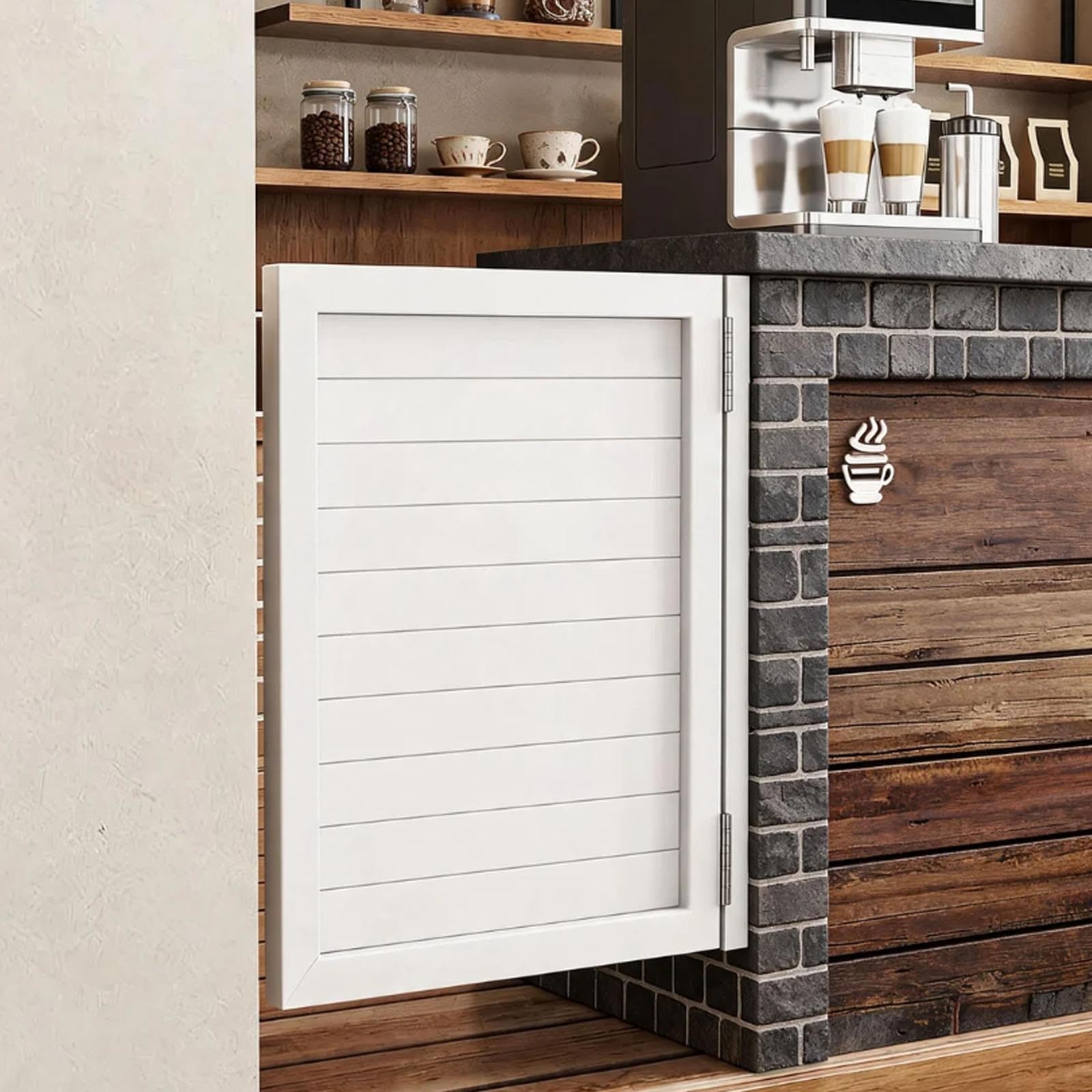 Porte battante en bois massif pour café/cuisine Porte intérieure battante | Avec 2 charnières à ressort, idéale pour couloir, cuisine, bar, pub ou entrée(W80xH90CM)