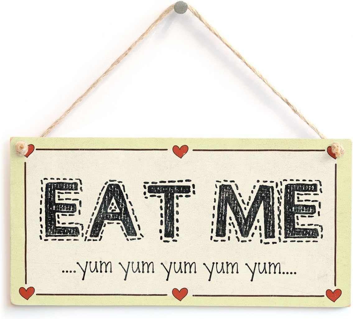 Eat Me - Yum Yum Yum Yum Yum - Family & Friends Party Food Sign 10" x 5"