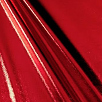 Foil Lame Stretch Knit Spandex Red, Fabric by the Yard