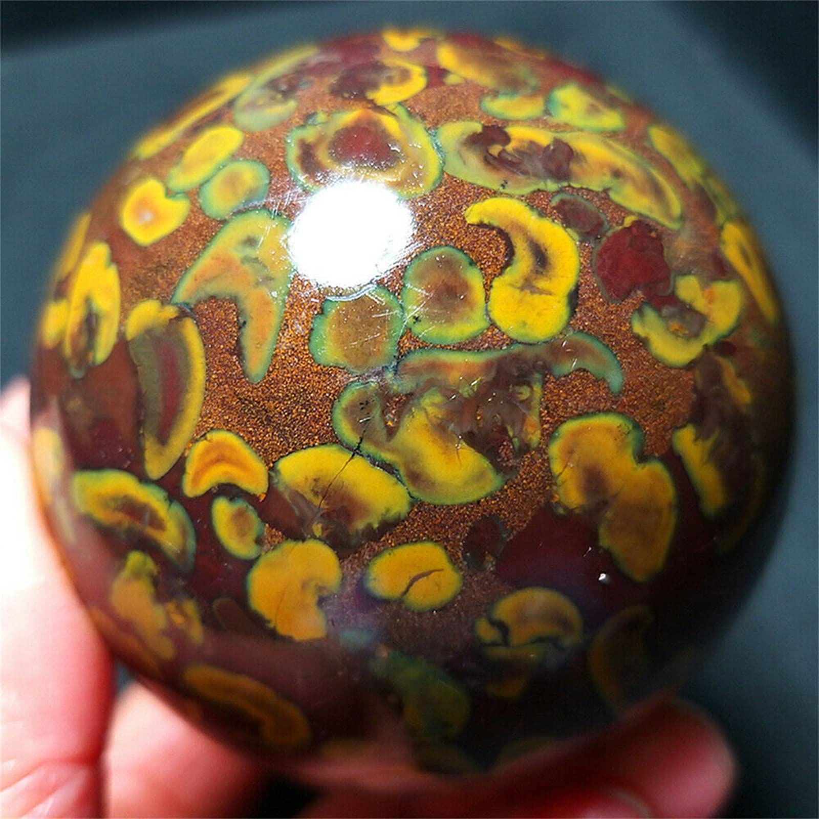 Natural Polished AZO Stone Ball Crystal Ball ment Decoration (Size : 450-500g)