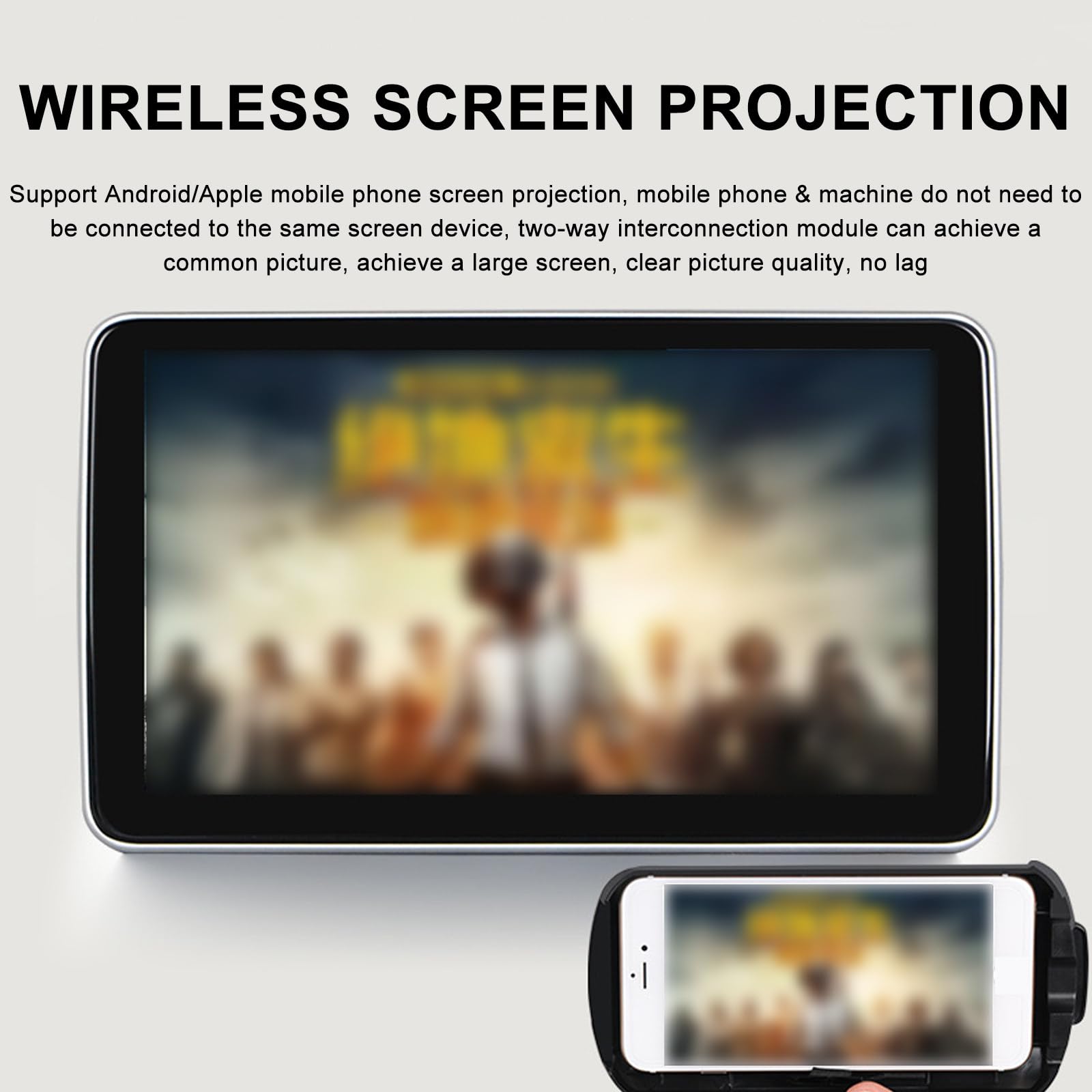 Monitor De TV para Reposacabezas De Coche De 10.1 Pulgadas para Asiento Trasero, Reproductor De Video con Pantalla TáCtil IPS, Compatible con MúLtiples MéTodos De ConexióN