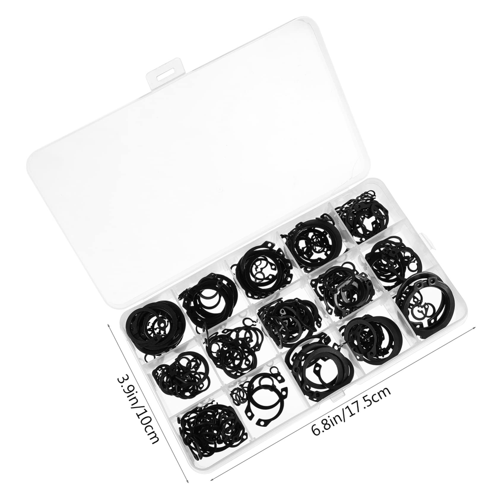 Cabilock 320pcs Assorted Steel Circlip Snap Rings 15 Sizes External Retaining Clip for Axles Shafts Diy Projects