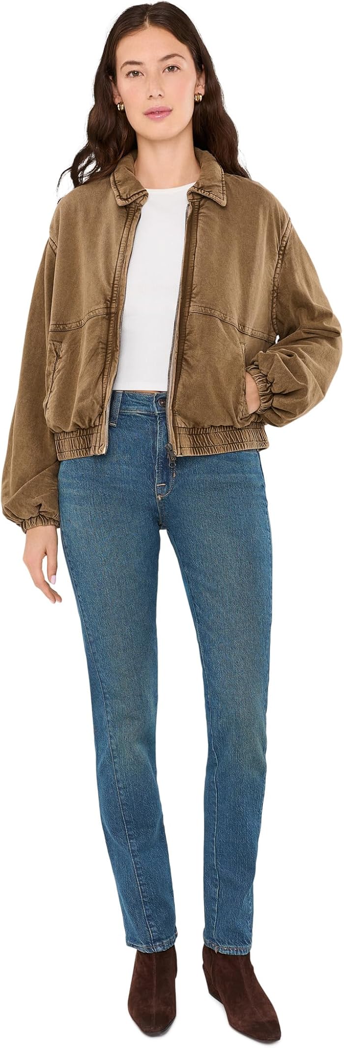 Женские джинсы Free People We The Free Edie High-Rise Tapered, цвет: Синий — фото 2