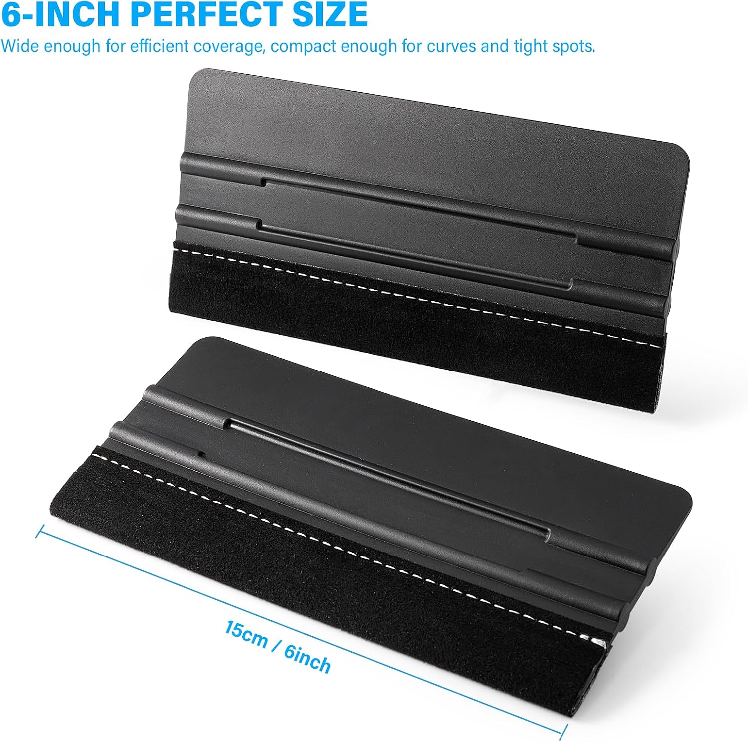 Gomake 6 Inch Stitched Felt Vinyl Squeegee for Window Tinting - 2 Packs