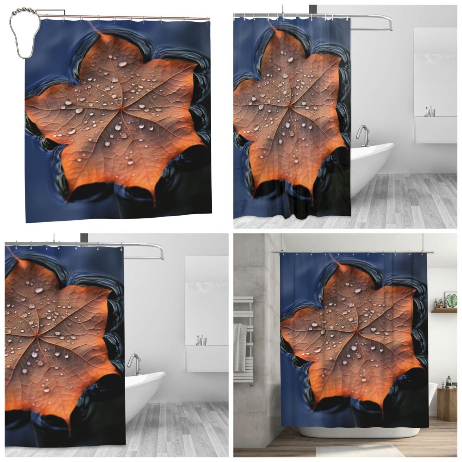 Rideau de douche motif feuilles pour créer une salle de bain moderne relaxante