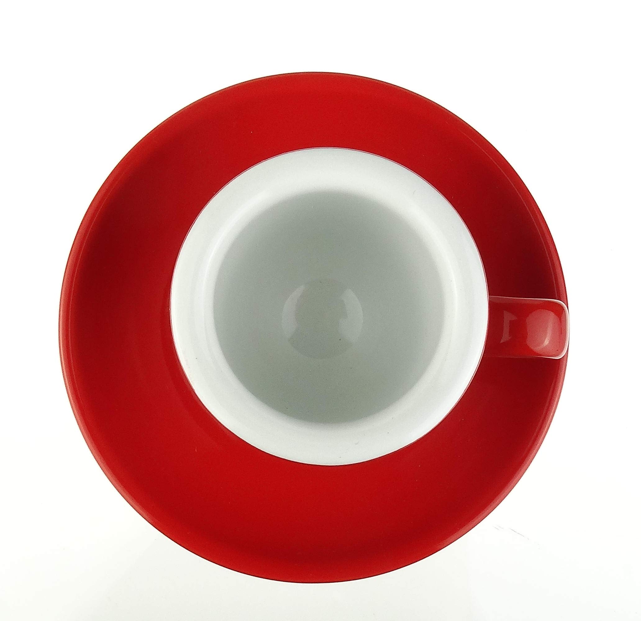 Extra dickwandige Espressotassen | 0,8 cm Wandstärke | rot | 6 Tassen + 6 Untertassen (rot)
