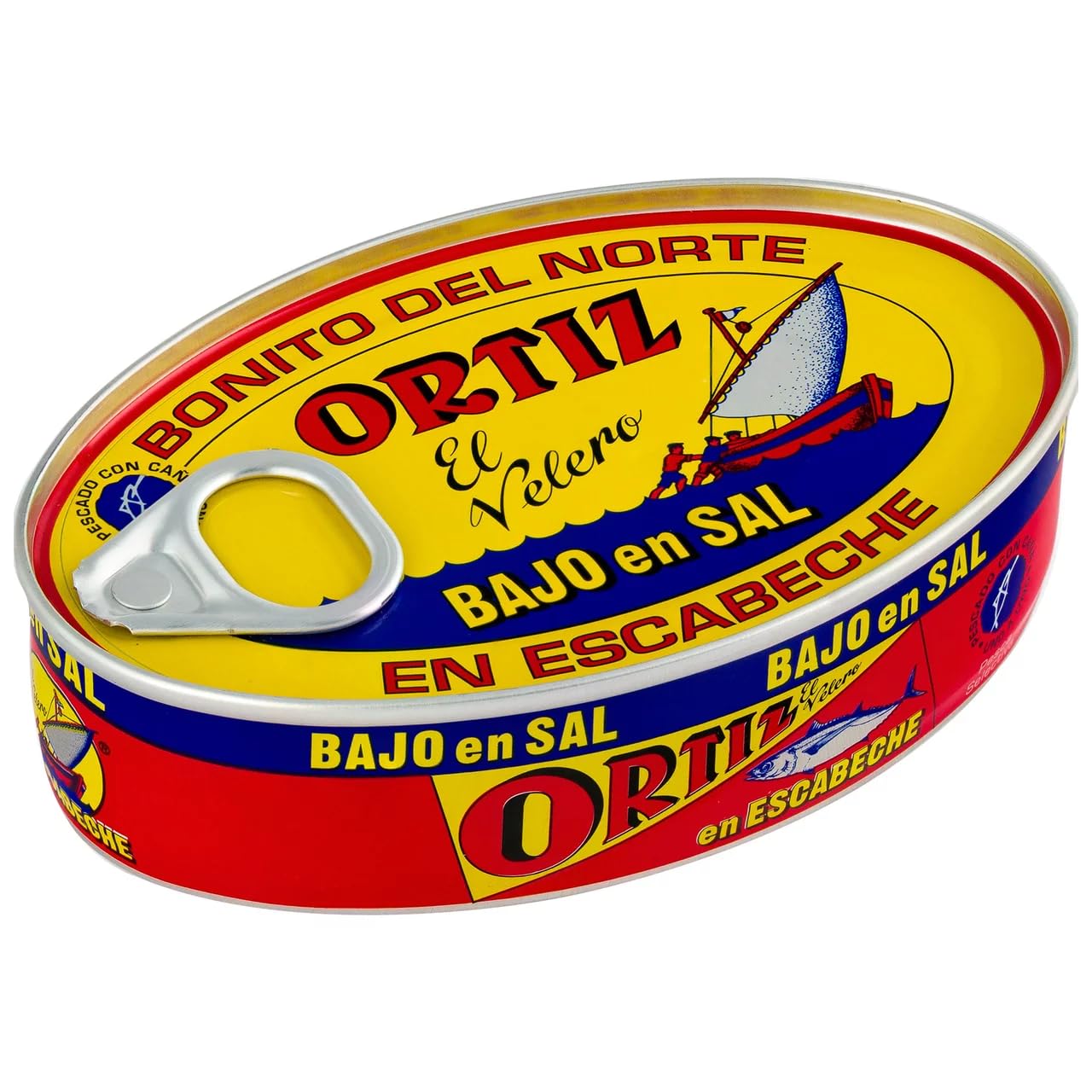 ORTIZ Weißer Thunfisch aus dem Norden in Escabeche mit reduziertem Salzgehalt 82 g. 9er-Pack