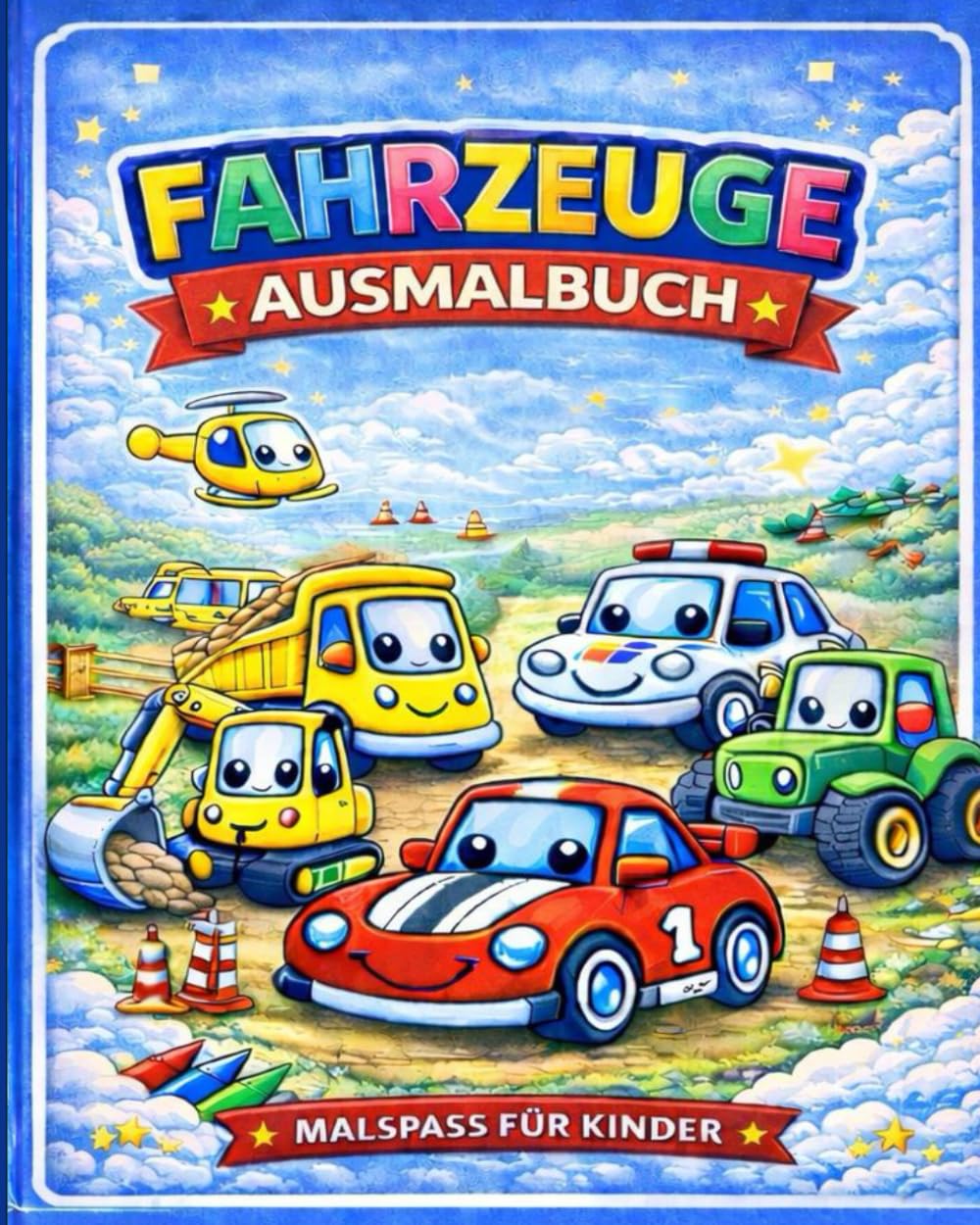 Fahrzeuge Ausmalbuch: Malspaß für Kinder von 3–6 Jahren