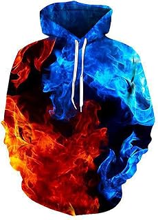 Beokeuioe Hoodie Black Winter Sweatshirt Pullover Oversize Hoodie Men's 5XL with Hood Long Sleeve Individualist Flame Print Sports Hoodie Sweater Fashion Clothing
