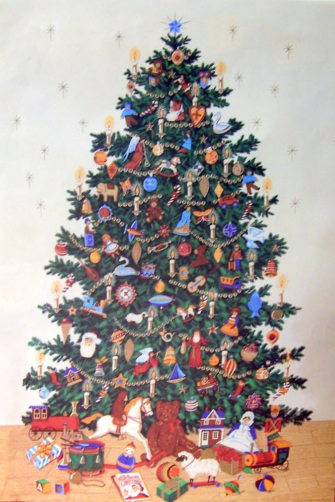 SL Design Made in Italy Albero Di Natale Christmas Tree Print 20 x 28 Inch Carta Poster