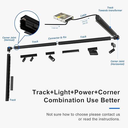 Miniatura 5 de SCON XTB106-24SD - Cabezal de lámpara LED magnético de 24 V para empotradotechosistema de iluminación de pista colgante, foco lineal de pared de