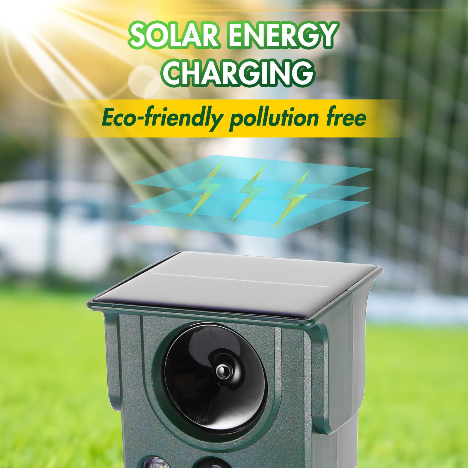 Repelente Ultrasónico De Gatos para Jardines, Repelente De Topos con Ultrasonido y Flash Led, Carga Solar USB, Repelente De Animales para Zorros, Gatos, Perros, Ardillas