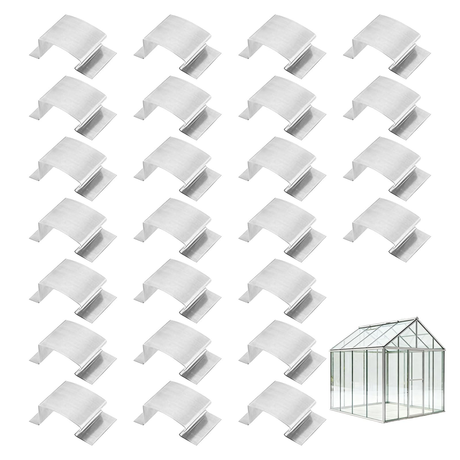 Greenhouse Glass Clips 25pcs for Home,Conservatory Glass Cramps for Garden,Stainless Steel Cramps, Conservatory C Lips,G reenhouse Glass‘G' C Lips Made of Stainless Steel