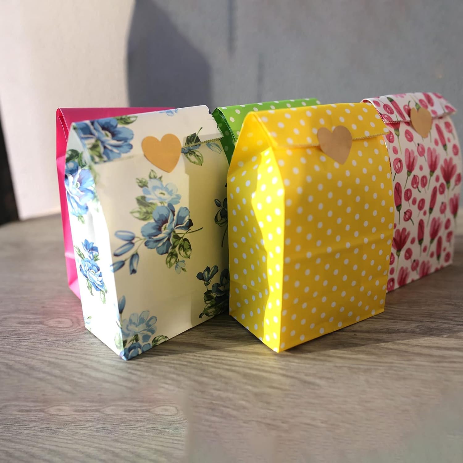 Paper Bag, Stand up Colorful Bags,Cookie Gift Packing Bag Birthday Party Favor Stand Bags 12pcs/lot image 3