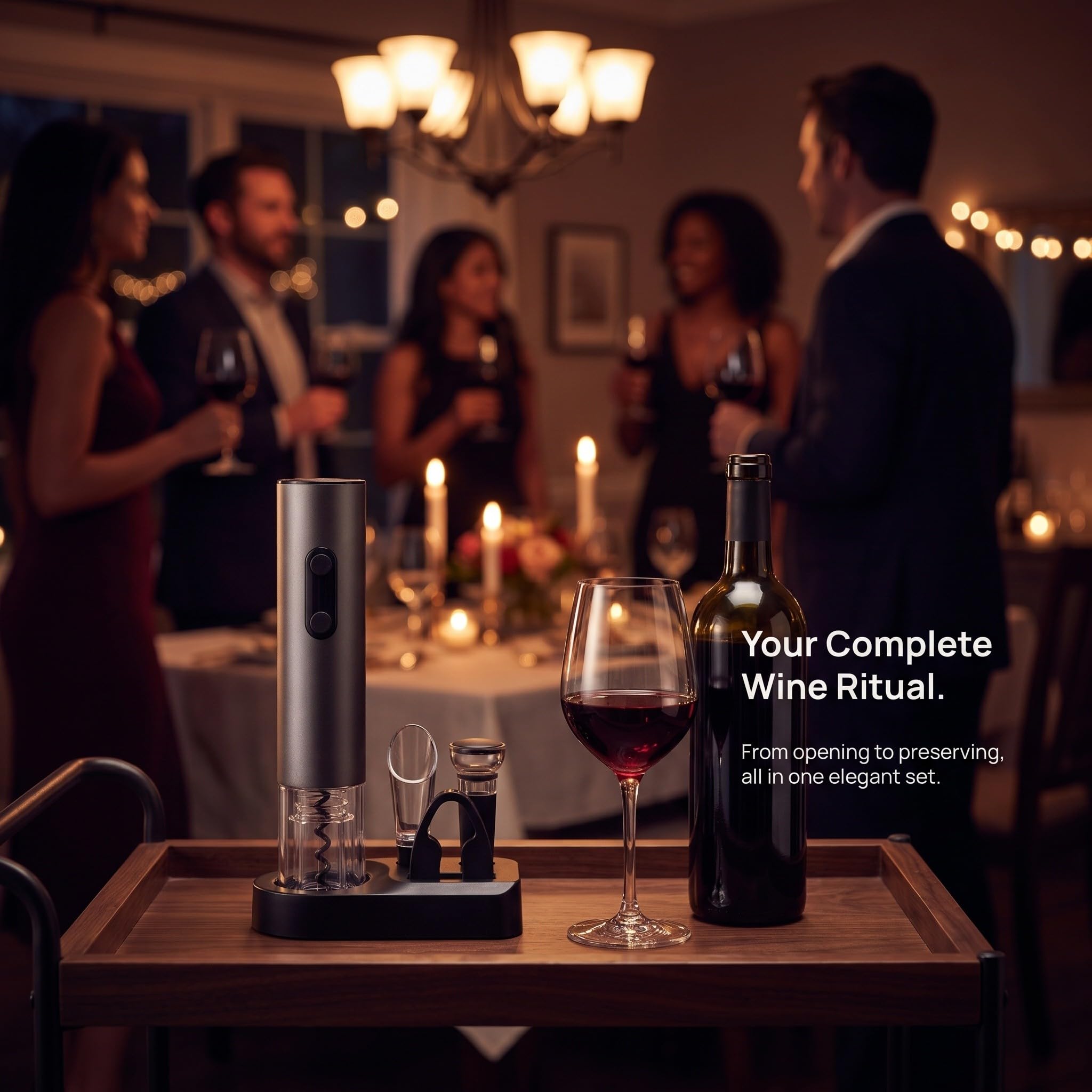 1 set di apribottiglie automatico per vino, cavatappi elettrico con