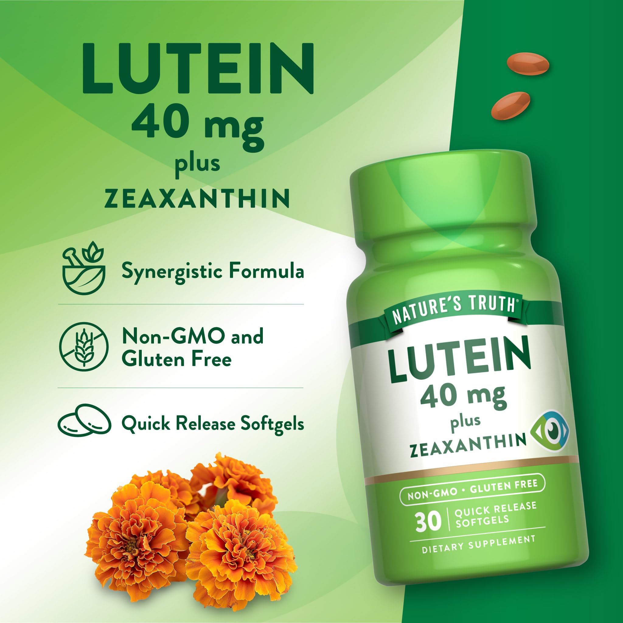 Nature's Truth Lutein and Zeaxanthin Supplement | 40mg | 30 Softgels — Amazon image 5