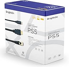 BrightOn® Optimised Cable Package Compatible with PS5 | 8K HDMI 2.1 HDR Cable 8K@60Hz/4K@120Hz | CAT 7 Super High Speed Ethernet Cable | Fast Charging Cable (USB A to USB C)