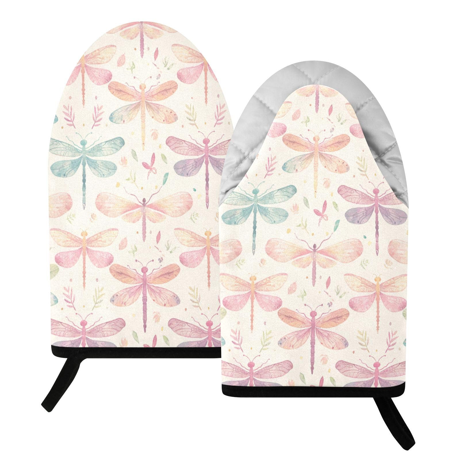 BURSTDDY Dragonfly Oven Mitt,Heat Resistant Kitchen Mitts for Cooking