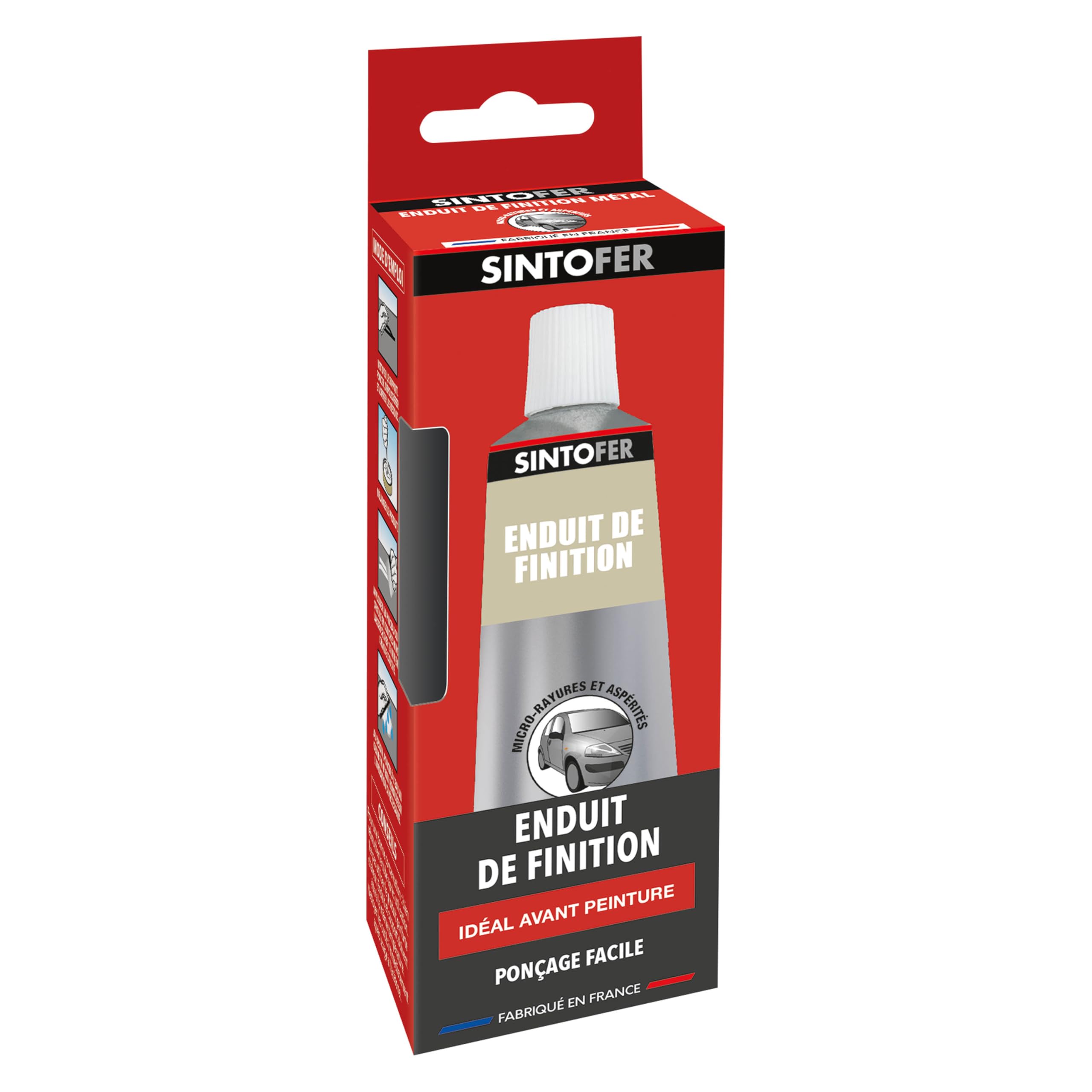 SINTO Enduit de Finition Métal 90g - Prépare le Support, Comble les Micro Aspérités, Séchage Rapide