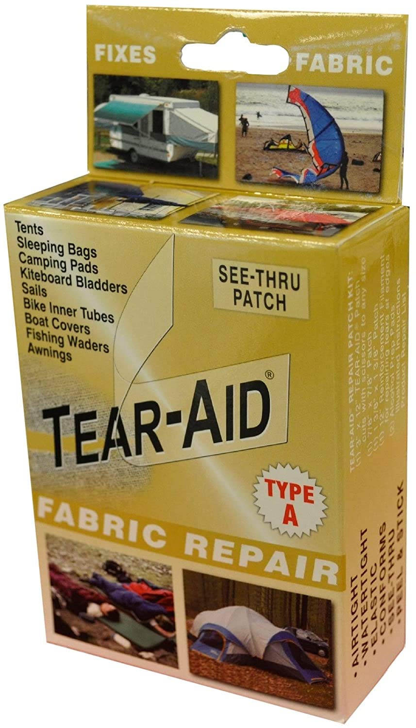 Tear-Aid Fabric Repair Kit, Gold Box Type A
