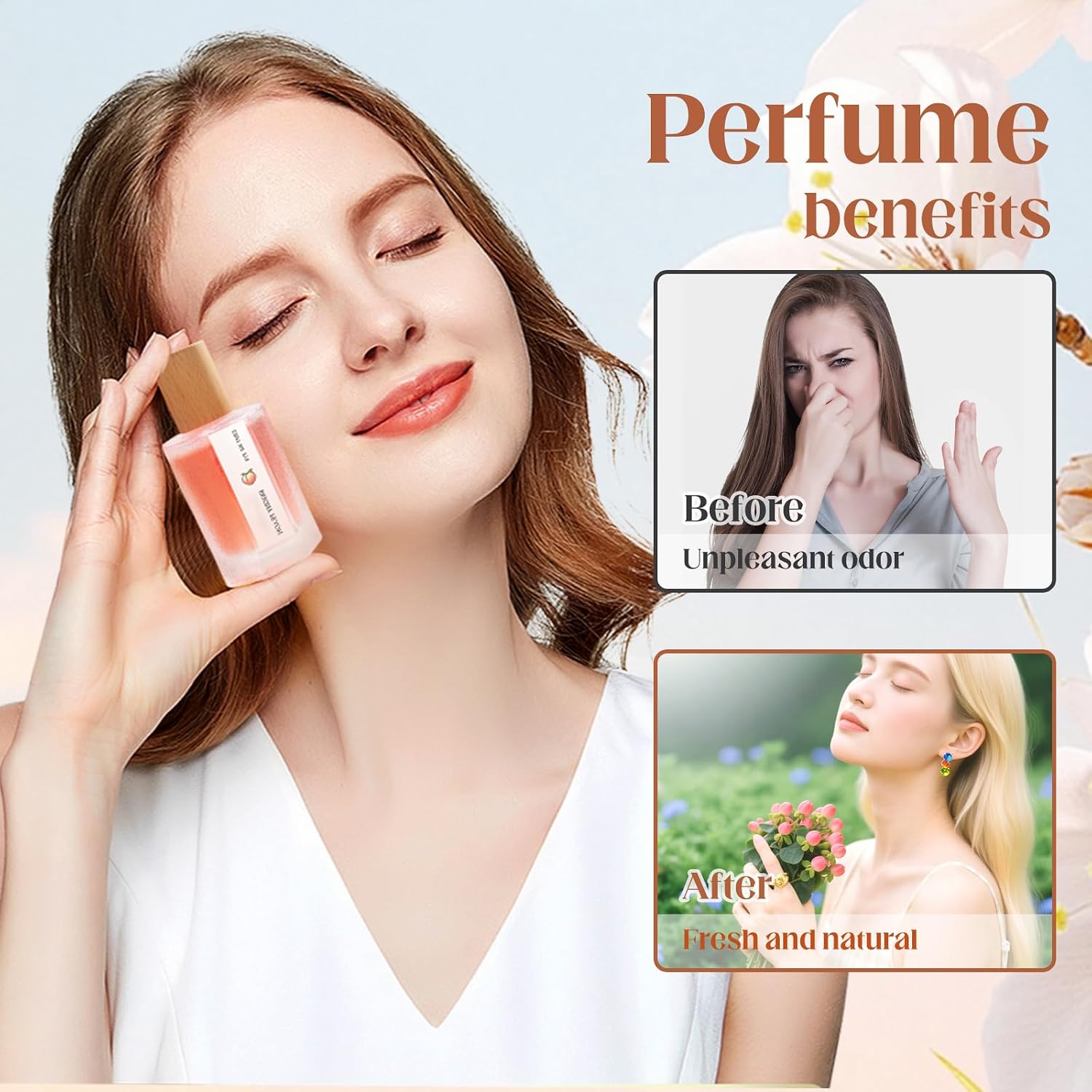 Peach Scented Fragrance Spray 50ml - 2025 New, Long-Lasting Refreshment | Fruit, Woody & Floral Notes | Confident & Elegant Women's Perfume (Peach+Watermelon) image 3