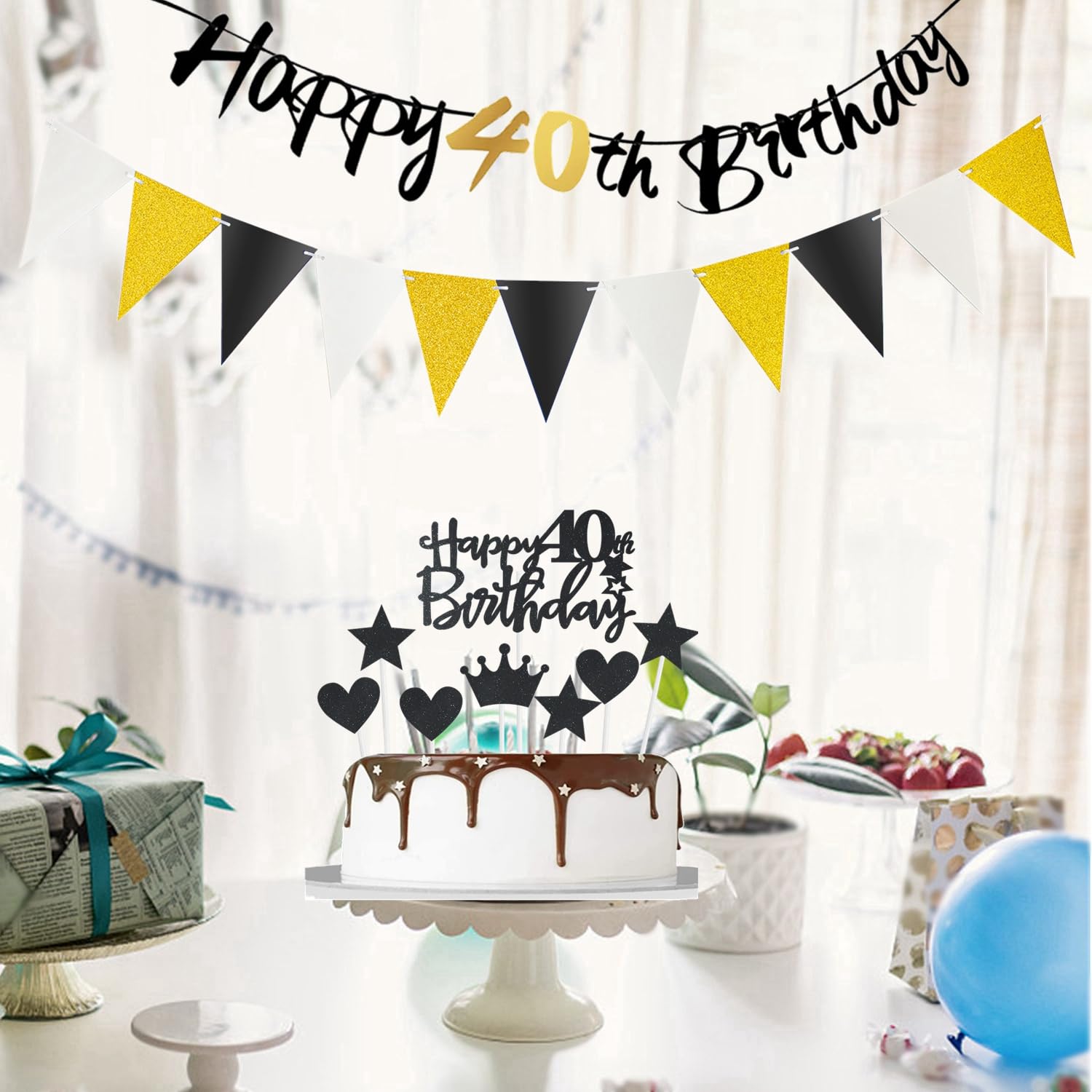Ballonnen 40 jaar verjaardag, 30 stuks decoratie 40e verjaardag man vrouwen, 40e gelukkige verjaardag ballonnen, 40e saliegroene gouden verjaardagsdecoratie, 40e verjaardag confetti ballon