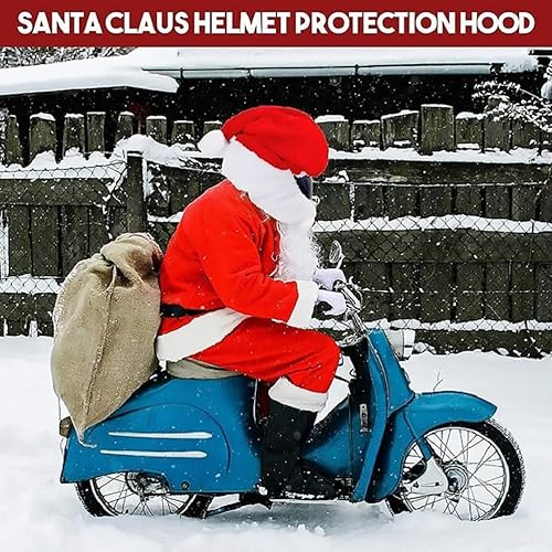 Miniatura 3 de Cabilock Funda para casco de motocicleta, protector de Papá Noel de Navidad, accesorios de decoración para hombres y mujeres, fiesta de Navidad