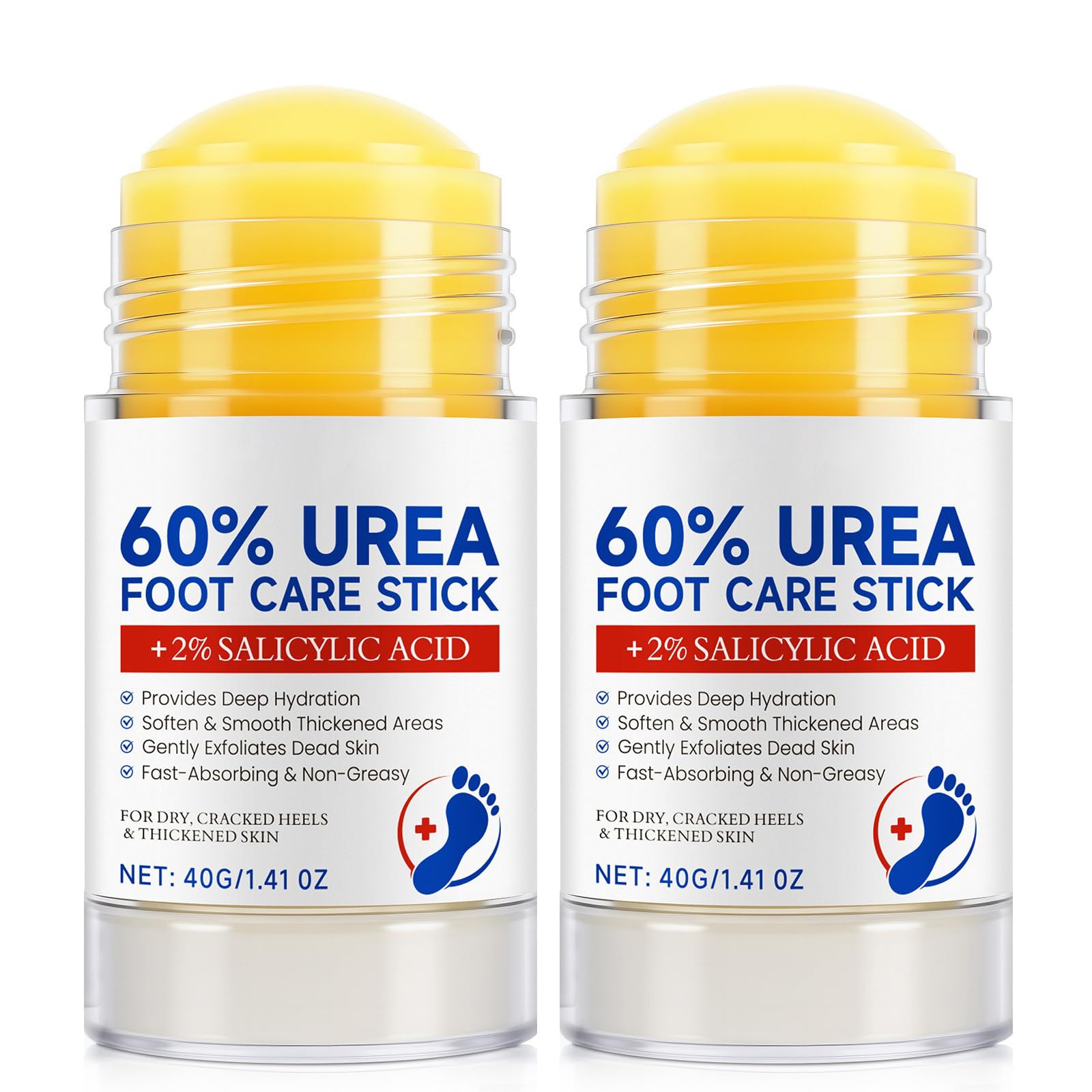 2PCS Urea Cream 60 Percent for Feet with Salicylic Acid, Intensive Callus & Hard Skin Remover, Cracked Heel Repair Balm