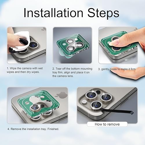 Miniatura 29 de Misea [3+1] Protector de lente de cámara para iPhone 14 Pro/iPhone 14 Pro Max, protector de pantalla de vidrio templado 9H, protector de pantalla