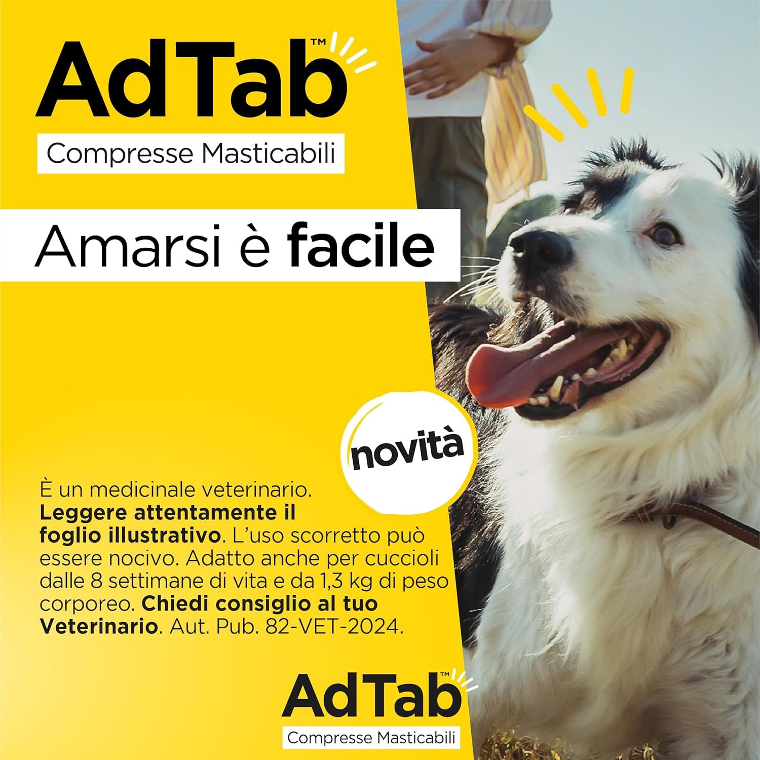 AdTab Compresse Masticabili per Cani >11-22 kg - 6 Compresse