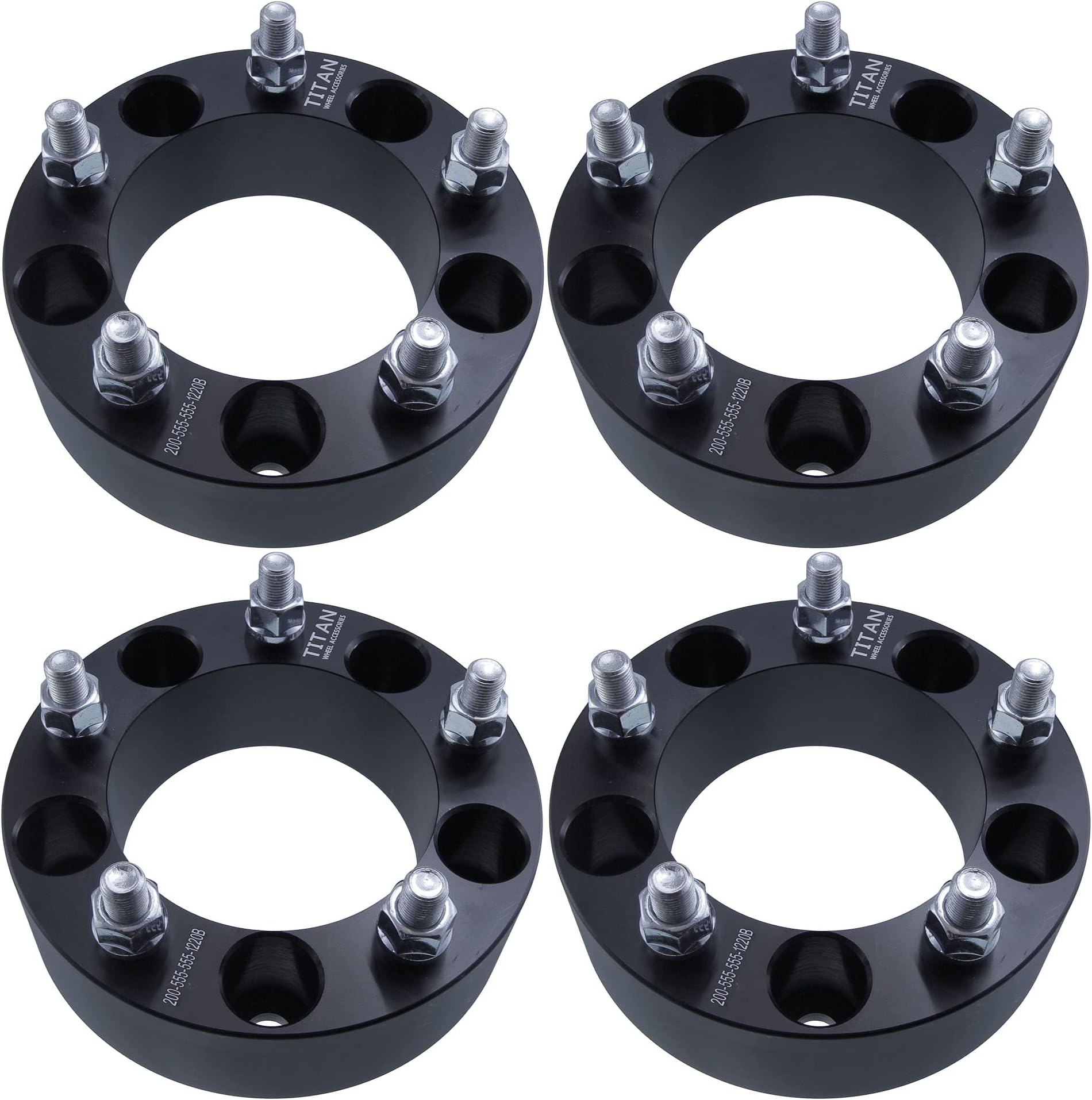 2" 5x5.5 Wheel Spacers - Fits Geo Tracker Fits Suzuki Samurai Sidekick Vitara X-90 X90 XL7 XL-7-2 Inch (50mm), 5x139.7, 12x1.25 Studs - Set of 4 - Black