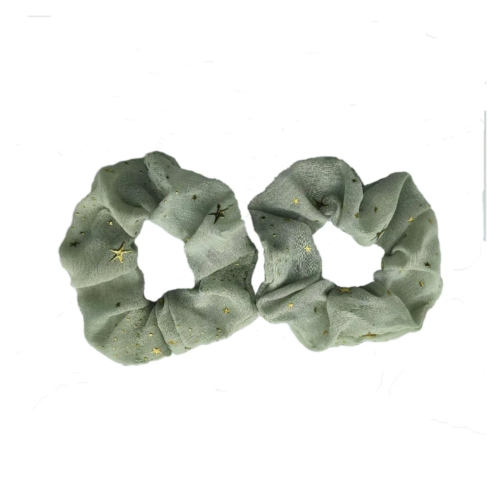 Coleteros Pelo Mujer 2/4/6 unidades de lazos tela con estampado estrellas doradas for el cabello, accesorios for for niñas(Green 2pcs)