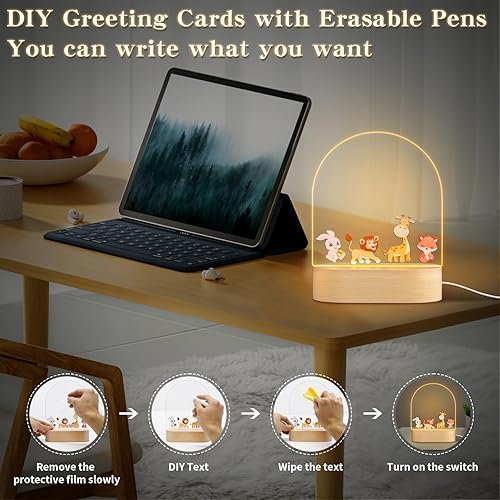 Miniatura 3 de Luz nocturna para la habitación de los niños luz nocturna de bebé para cuarto de bebé, lindo conejito personalizado acrílico luz nocturna con