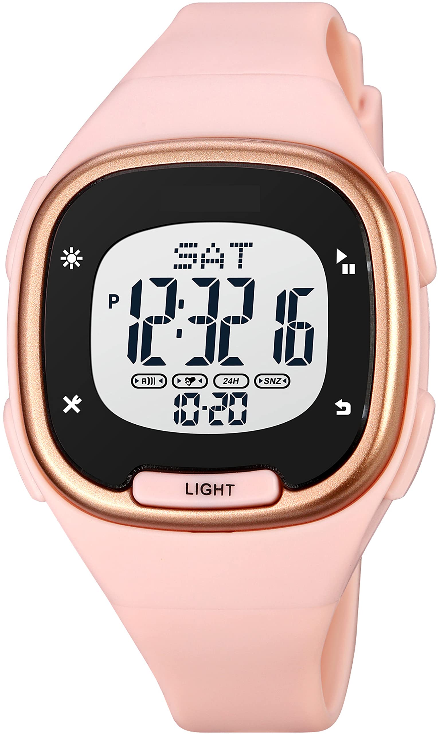 Reloj digital para mujer, reloj deportivo electrónico, 5 ATM, resistente al agua, cronómetro, cronómetro, reloj de cuarzo, para mujeres, niñas, niños, negro, dorado, Rosa., Correa