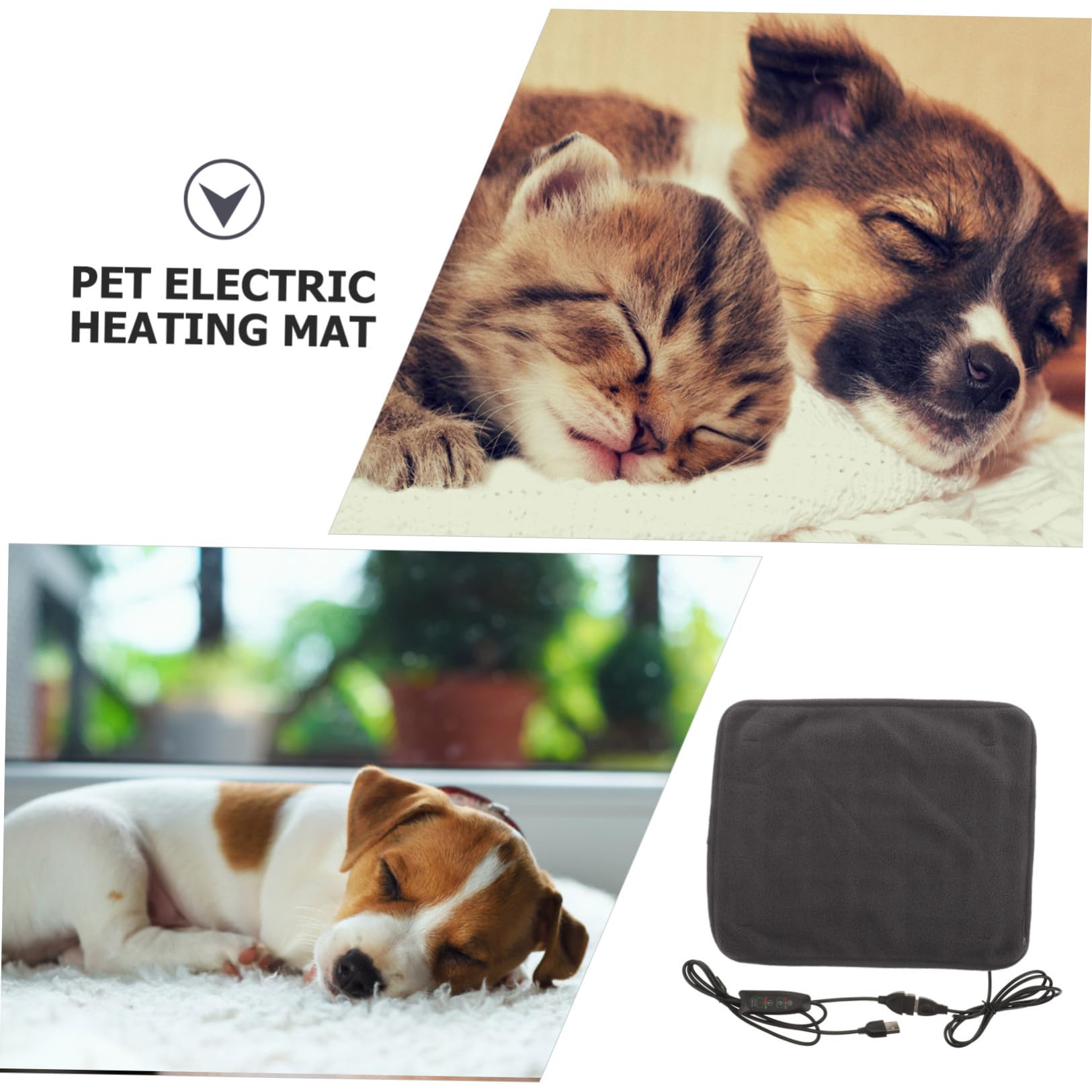 SHINEOFI Tappetino Riscaldante Regolabile e Termico per Animali Domestici USB in Poliestere e Riposo Confortevole per Gatti e Cani, per Ambienti Freddi