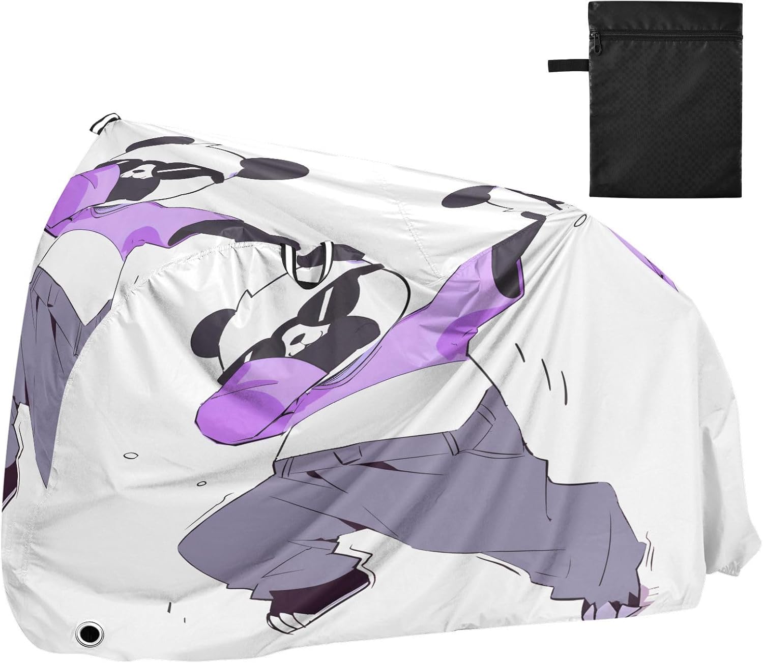 ALAZA Funny Panda Dabbing Bike Cover Waterproof Outdoor Ebike Bicycle Covers Tarp Protection for 1/2 Bikes, Sun UV Dust Wind Proof