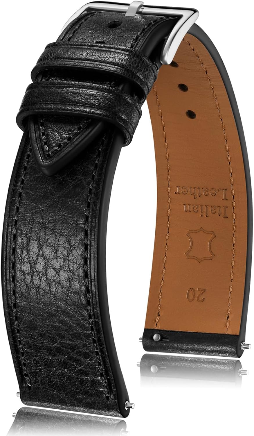 Getalia Italian leather Watch Band Tuscany Natural Vegetable-Tanned Full Grain Genuine Leather,18mm 19mm 20mm 21mm 22mm Quick Release Replacement Watch Straps for Men and Women Thin and Soft