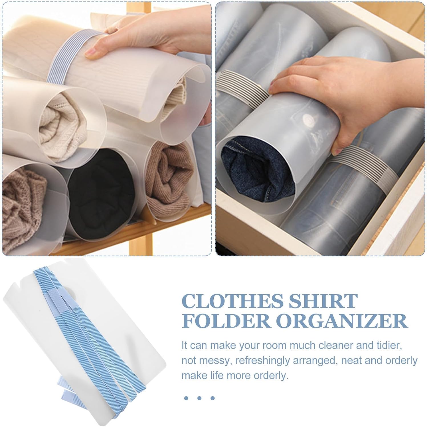Totority 10pcs Clothes Folding Board for Drawers, Lightweight and Foldable Pp Shirt Folder Organizer, Space Saving Clothes Storage Tool for T-shirts and Pants image 5
