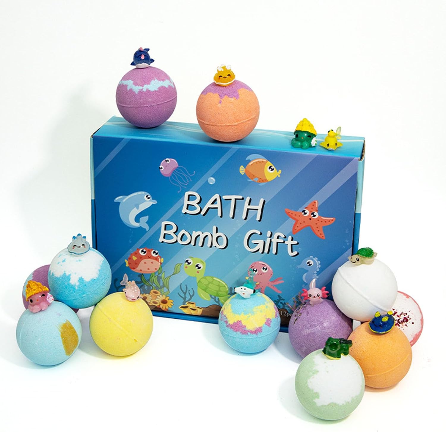 Egg Shaped Bath Bombs for Kids with Surprise Inside - Natural Bubble Fizzy Bath Set for Kids - Ocean & Jungle Animal Collection - Ideal Easter Basket Stuffers Birthday Gifts for Kids 3+