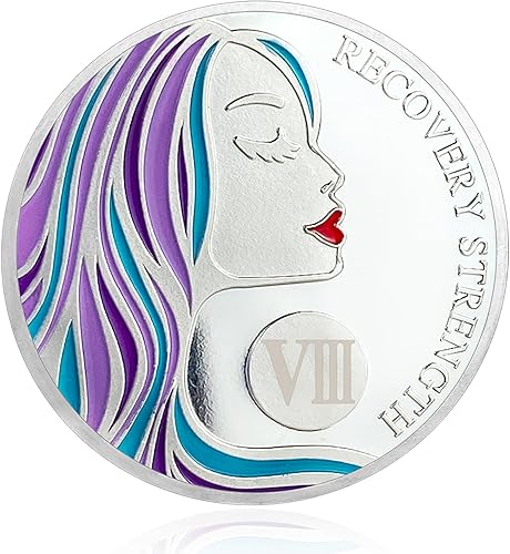 Miniatura 1 de Moneda de sobriedad de 8 años con chip de sobriedad para mujer sobria Regalos de sobriedad de ocho años para mujeres, alcohólicos, regalos anónimos,