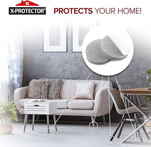 Miniatura 41 de Almohadillas de fieltro protectoras para muebles de X-PROTECTOR - 48 almohadillas de fieltro, protectores de suelo de madera o suelos duros