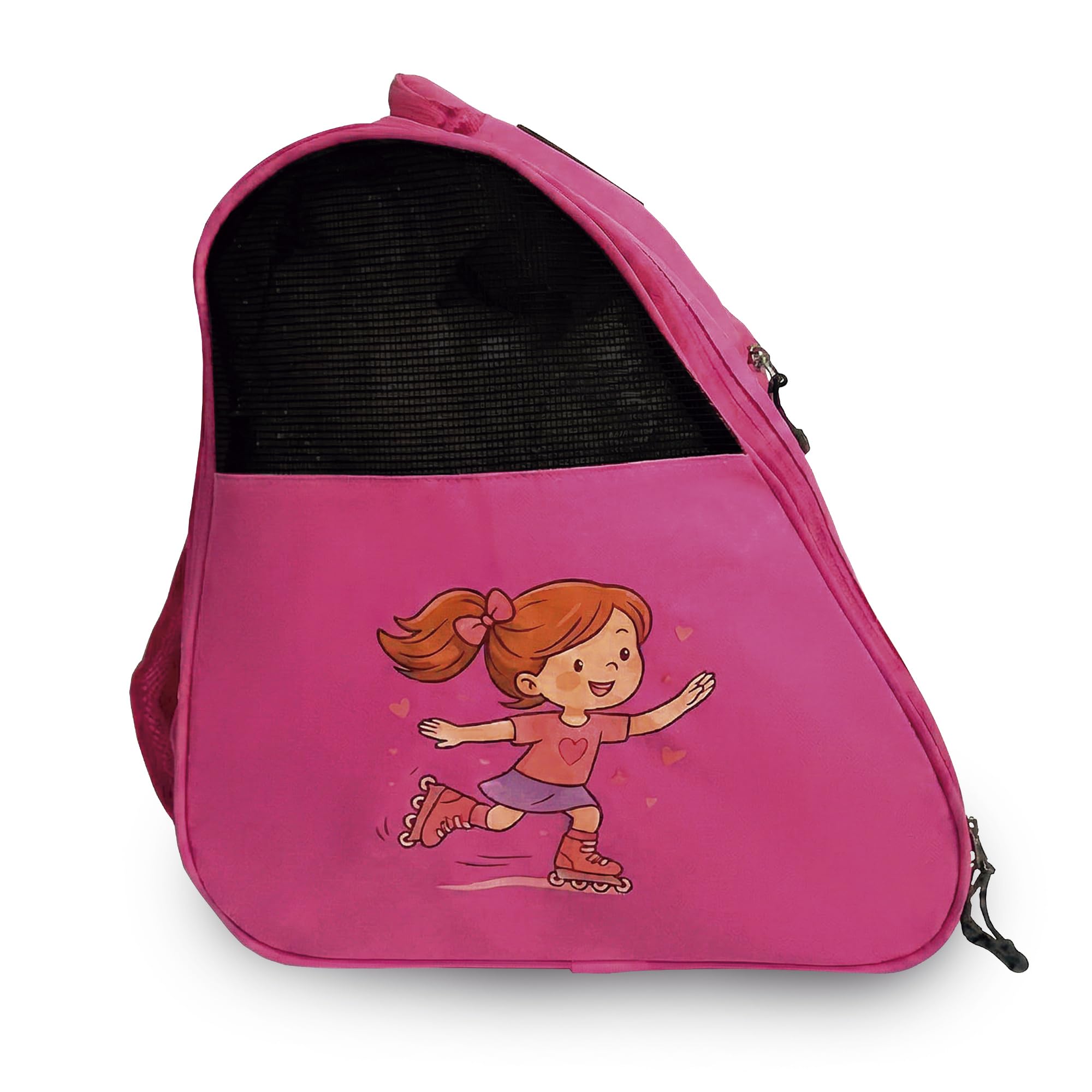 DOJA Barcelona Borsa Pattini in Linea Bambini - Rosa - Regolabile, Borsone Pattinaggio Artistico, Ruote e Protezioni in Tessuto Robusto, Borsa Pattini Rotelle, Copripattini Pattinaggio Rotelle