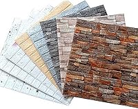 Vista 7 de 10 paneles de pared de ladrillo sintético 3D de 13.78 x 11.81 pulgadas, papel tapiz de ladrillo de espuma, autoadhesivo, impermeable, calcomanías