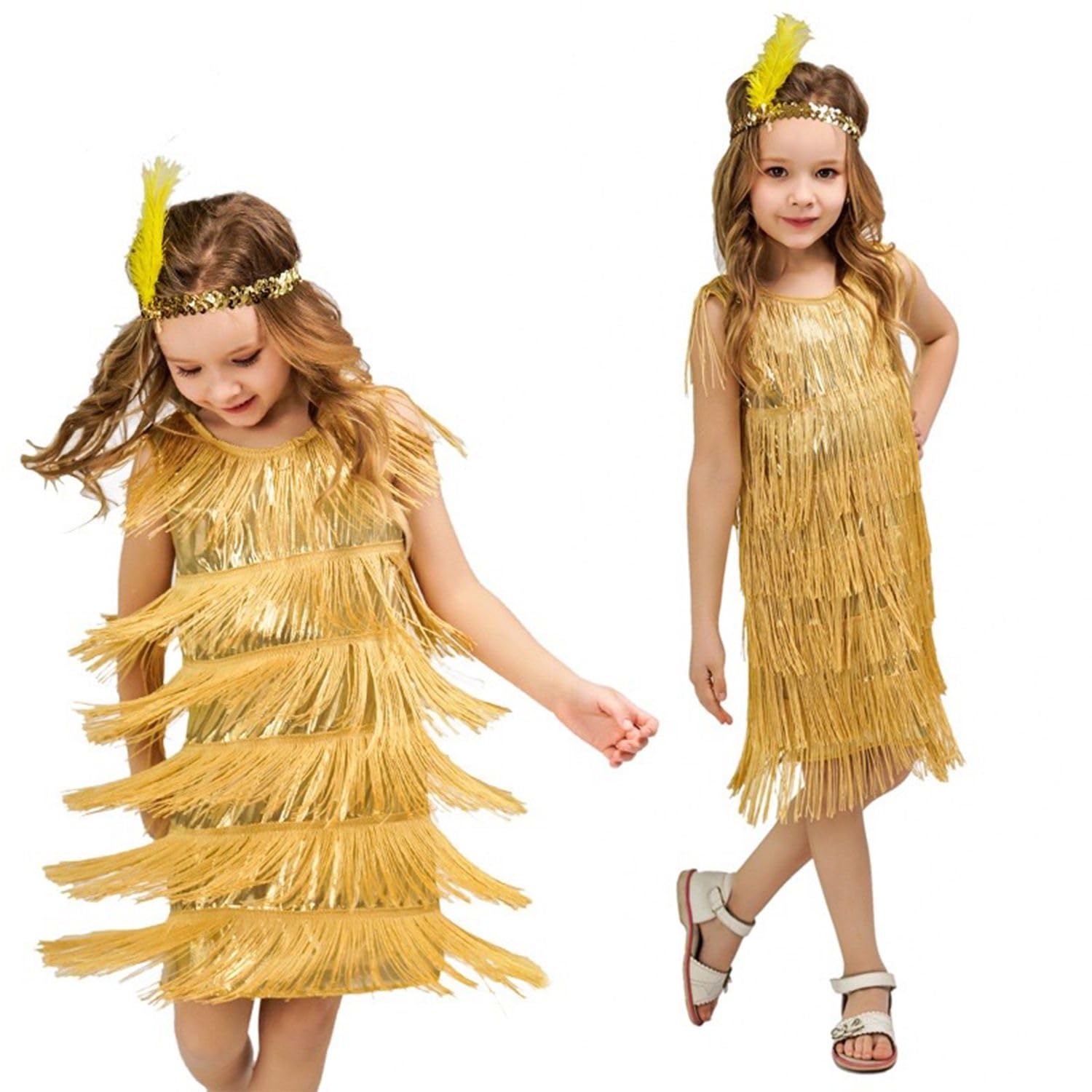 Home SmartFlapper Costume Dress for Girls with Headband Dance Performance Dress for Party