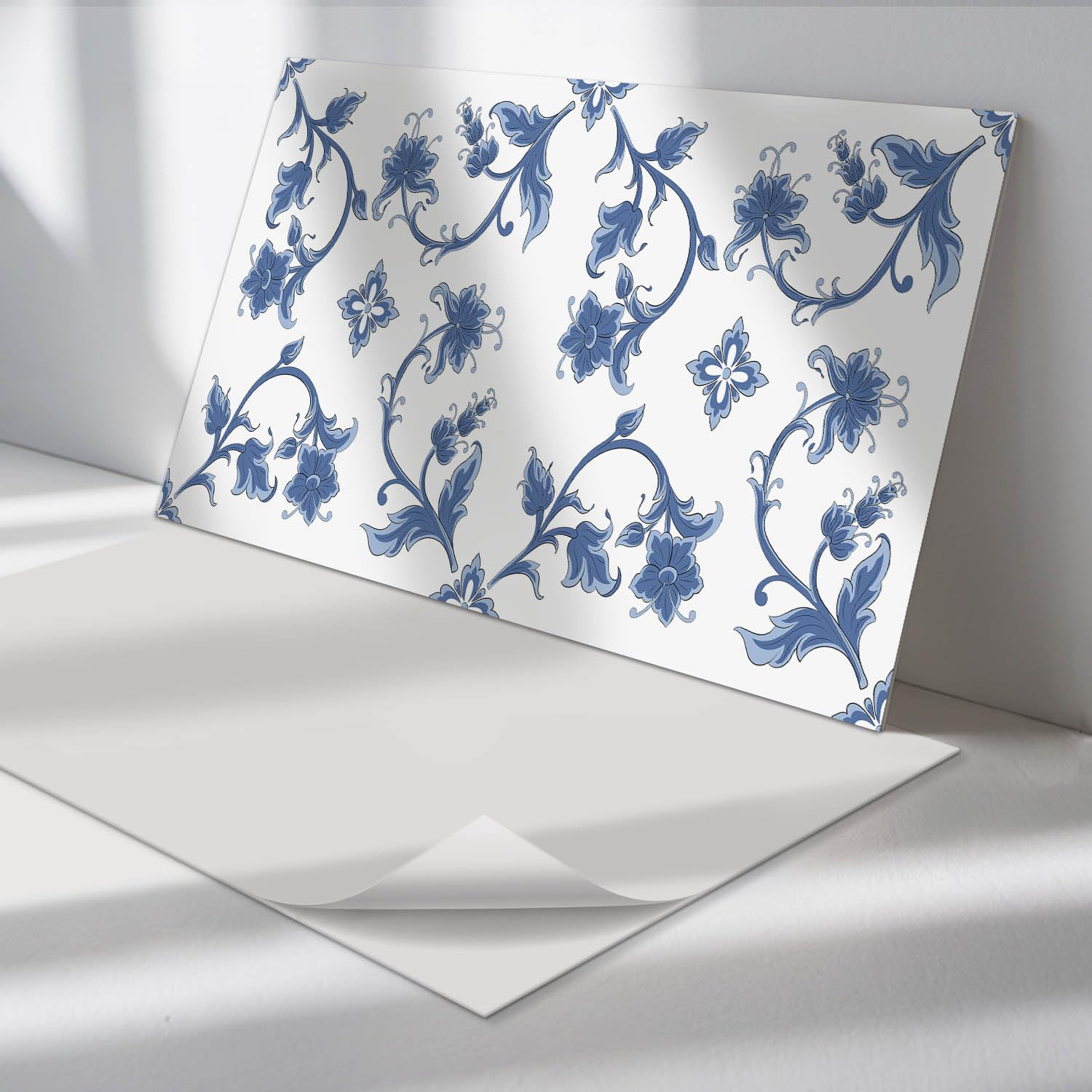 Panneau autocollant 40x20 cm en vinyle floral rectangulaire pour garage