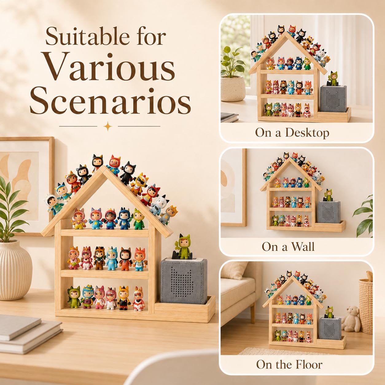 Tonie Shelf Étagère magnétique, étagère de Rangement Murale en Bois pour 70-85 Tonies, Compatible avec toniesbox 1 et toniesbox 2, Murale Étagère pour boîte à Musique pour Chambre d'enfant