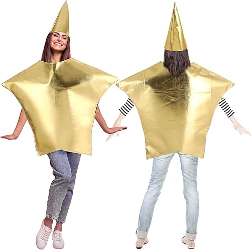 Miniatura 4 de Jenaai Disfraz de estrella dorada para adultos, disfraz de estrella de pesebre, trajes de pesebre viviente, trajes de mujer en forma de estrella con