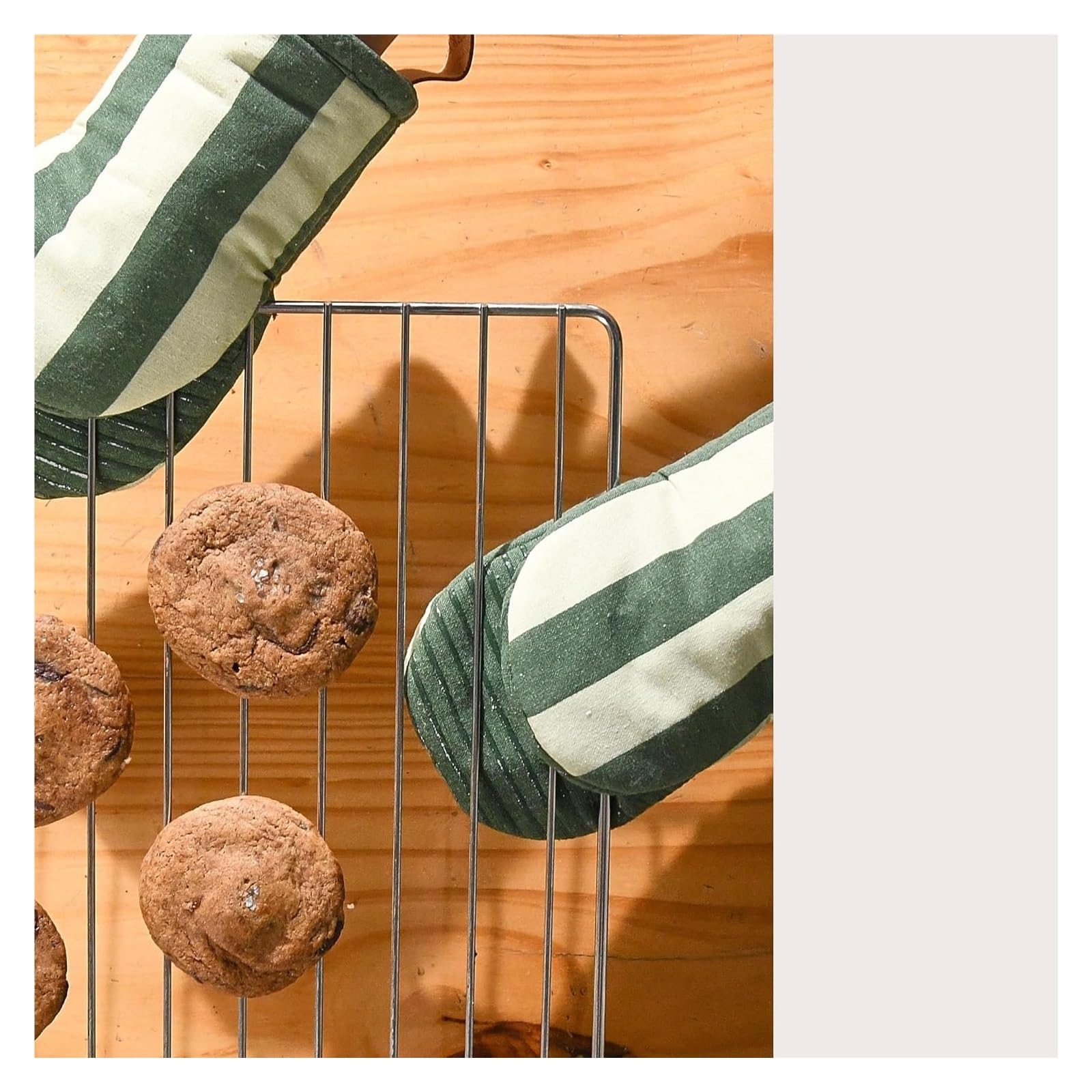 Genérico 2 Guantes de Horno, algodón con Forro de Silicona, Verde Matcha